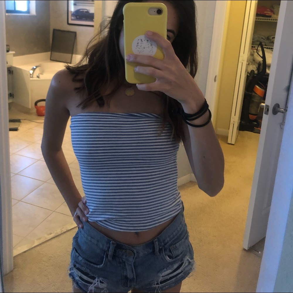 brandy melville striped tube top